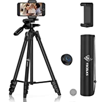 Trípode de Cámara- TECELKS Trípode Móvil (44cm-135cm) de Aluminio con Bluetooth- Soporte de Teléfono- Bolsa de…